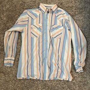 wrangler striped button up!